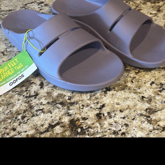 Oofos OOAHH UNISEX MAUVE Recovery Slide/Sandals Size M14/W16  **NWT**  (E/P) - Picture 1 of 8